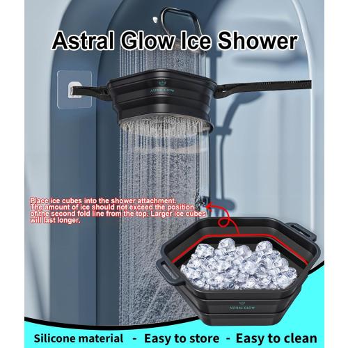 Ice Shower, Ice Plunge Tub - Cold Shower Attachment for Cryotherapy - XL Ice Cube Tray Included - Black, Instant Set-up for Convenient Ice Baths - Ice Bath Tub, Cold Shower Chiller