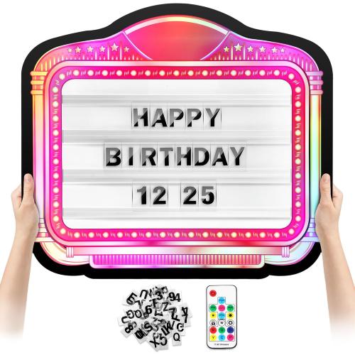 LED Letter Bottle Service Sign with Two Sets of Letters and Numbers that Can Be Freely Edited in Combination, Hand Holding Light Box Sign for Party, Bar & Night Club Birthday Parties