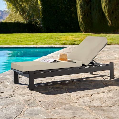 Favoyard Chaise Lounge Cushions Outdoor 72 x 21 x3 Inch Waterproof & 3-Year Fade Resistant Outdoor Lounge Chair Cushions with Removable Cover, Ties and Hidden Zipper for Patio Pool Lounge Chairs