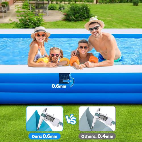 Large Inflatable Pool for Adults - 150 X 74 X 22 Oversized Blow Up Swimming Pool with Pump, Thickened Family Pools for Backyard Outdoor