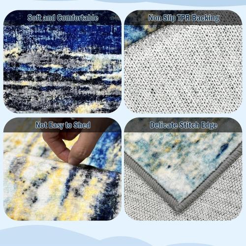 NuLoom Runner Rugs 2' 8 x 8', Non Slip Non Shedding Carpet Area Rugs with TPR Rubber Backing, Low Pile Rugs for Indoor Bedroom Bathroom Living Room Aisle Hallway Balcony Entryway
