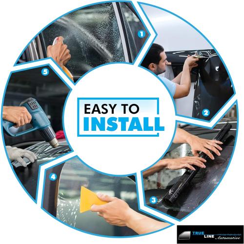 TRUE LINE Automotive 2ply Nano Carbon Window Tint Film for Cars - 50% Tint (38'' W x 10' Long) - Blocks 99% UV Rays & Heat - Privacy Protection - DIY Install