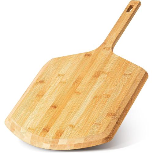 Pizza Peel 16 Inch, Natural Bamboo Pizza Peel Pizza Paddle Spatula Oven Accessory for Large Wood Pizza Board For Transferring & Serving, Wood Pizza Cutting Board for Cheese Bread Fruit Vegetables