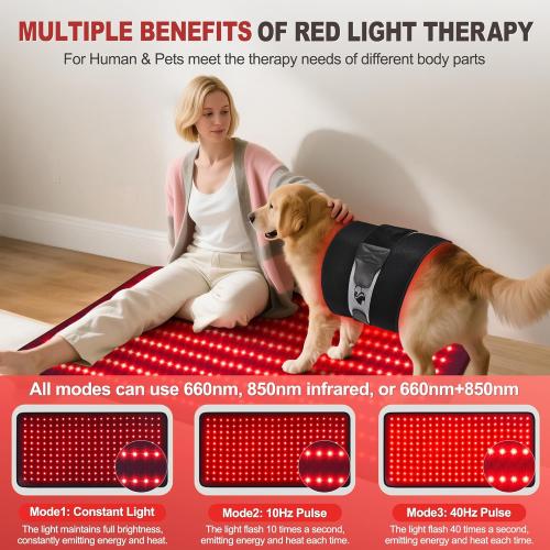 Pedete Red Light Therapy Mat for Body, 39''x24'' Large Infrared Light Therapy Pad with Timer, Birthday Mothers Day Gifts for Women Men, 660nm&850nm for Back Shoulder Joint Full Body with Storage Bag