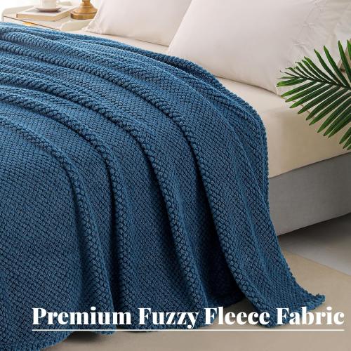 large Fuzzy  Blanket for Bed, Fluffy Soft Jacquard Blankets for All Season, Lightweight and Cozy