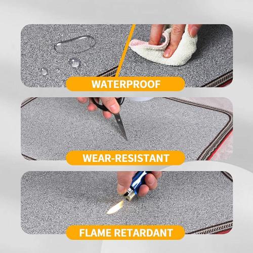 AC 110V Heated Floor Mat for Foot, Gray Carbon Crystal Heating Pad, Electric Heated Foot Warmers for Office, Home
