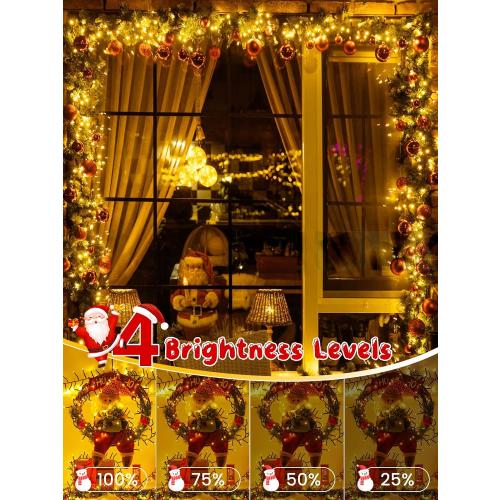 50FT 1000 LED Christmas Cluster Lights, Firecracker String Lights with Remote & 8 Modes & Timer, Waterproof Fairy Twinkle Light Plug in for Indoor Outdoor Party Garden Xmas Tree Decoration, Warm White