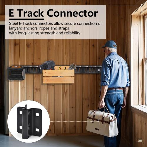 (10 Pack) E-Track Connector, Bolt-on Steel Trailer E Track Accessory Connector, Cargo Securement for Trucks, Vans, Garage