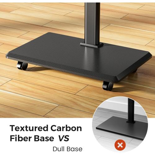 Mobile TV Cart Rolling TV Stand for 26-70 inch Screens, Mobile TV Cart Holds up to 88lbs, 25° Swivel with 6 Levels of Height Adjustment for Optimal Viewing, TV Stands for Office,Room, Outdoor,Corner