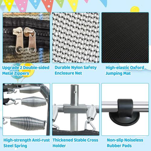 Toddler Trampoline for Kids Ages 1-8, 55'' Small Trampoline with Safety Enclosure Net, Indoor & Outdoor Baby Mini Trampolines, No-Gap Safe Design for Toddlers Jump, Gifts for Children & Boys & Girls