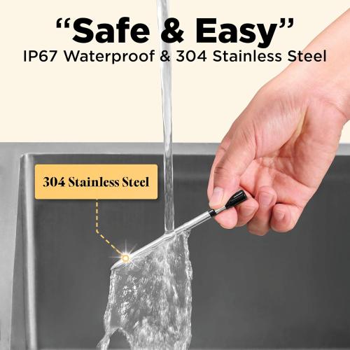 euflora Wireless Smart Meat Thermometer with Bluetooth & Wifi App, 800Ft Leave-in Temperature Probe for Rib, Steak, Oven, Grill, Cooking, Food and Smoker (Green)