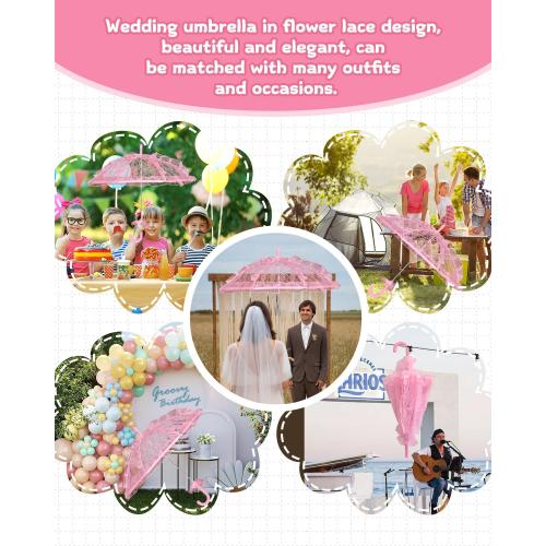 Mini Lace Embroidery Parasol for Kids   Vintage Bridal Umbrella for Wedding Flower Girls, Small Decorative Lace Parasol for Tea Party