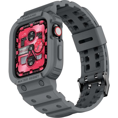 amBand Rugged Sport Band with Case for Apple Watch, Protective Cover for Men & Women, for iWatch Ultra 1/2/3 49mm, Series 10/11 46mm/42mm, 9/8/7 45mm/41mm, SE3/SE2/SE/6/5/4 44mm/40mm, 3/2/1 42mm/38mm