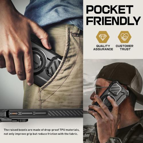 SUPCASE for iPhone 16 Pro Max Case with Camera Control Capture Button (UBMag XT), [Compatible with MagSafe] [Built-in Camera Cover Stand] [Military-Grade Protection] Rugged Magnetic Phone Case, Dark