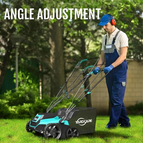 2-in-1 Scarifier and Dethatcher – Deep Soil Revitalization with High-Torque Motor, Adjustable Depth Control, Dual Safety Switch & Removable 10.5-Gallon Thatch Bag