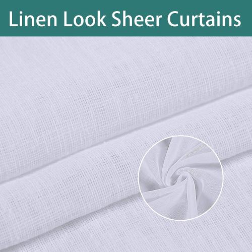 LORDTEX Burlap Linen Look Outdoor Curtain for Patio - 2 Panels Waterproof Tab Top Sheer Curtains for Pergola, Porch, Cabana and Gazebo Indoor/Outdoor Voile Sheer Drapes, 52 x 95 Inch, White