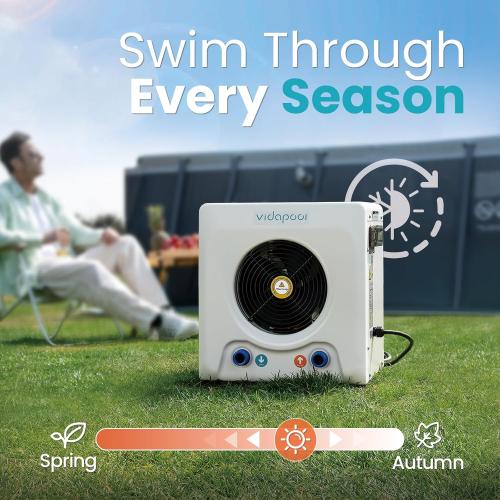 16,000 BTU Swimming Pool Heat Pump Electric Pool Heater for Above Ground Pools Up to 6,000 Gallons,Heating and Cooling Pool Heater 120V