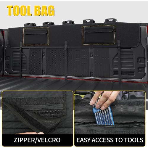 Tailgate Bike Pad Compatible with Ford F150 55'' Truck Tailgate Cover Hold Up to Five Bicycles with 2 Tool Pockets Non-Slip Waterproof Protection Transport Pad for F-150 Accessories