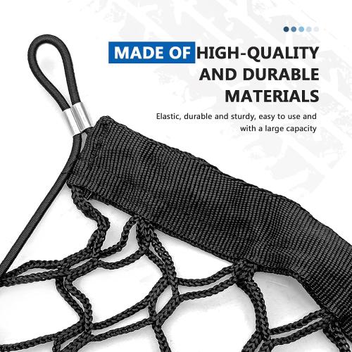 Car Rear Cargo Net Exterior Accessories, Adjustable Elastic Trunk Cargo Storage Organizer Net, Nylon Mesh Double-Layer with Hooks Compatible with Car, Trucks, SUV (39.4x 15.7)