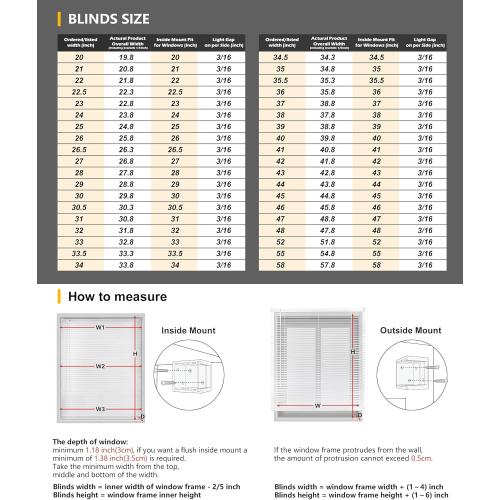 LazBlinds Cordless 1 Vinyl Mini Blinds for Indoor Windows - Light Filtering Horizontal Window Blinds & Shades, 34 W x 64 H, White