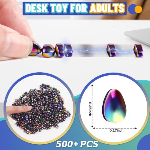 Magnetic Fidget Toy For Teen Boys Adult, Christmas Stocking Stuffers Gift 500pcs Sensory Autism ADHD Office Desk Stress Anxiety Relief Weak Magnet Beads Balls Stones Ferrite Putty Cool Gadget Metal