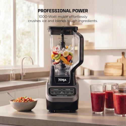 ‼️may be missing or broken pieces ‼️also item comes with stains ‼️Ninja Professional Blender | Smoothie Blending, Drink Mixer, Grinder, Ice Crusher, Frozen Fruit Blending | 1000W Power, Total Crushing Technology, XL 72-oz. Pitcher | Black & Grey | BL610