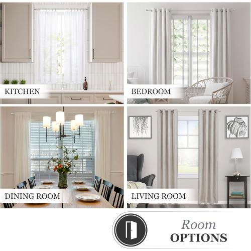 Kenney KN71609 Chelsea Ball End Standard Decorative Window Curtain Rod, 48-86 Adjustable Length, Brushed Nickel Finish, 5/8 Diameter Steel Tube