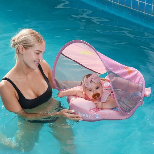 Mambobaby Float with Canopy Non Inflatable Baby Float for 3-24 Months