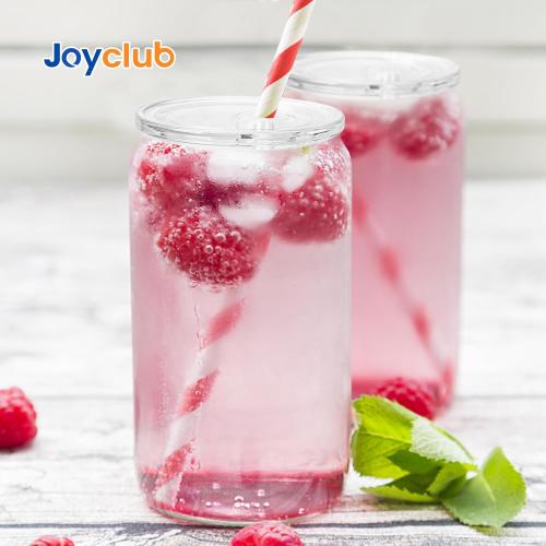 Joyclub 4 Pack Acrylic Lids Fit for 16 oz Glass Cups Clear Replacement Lids