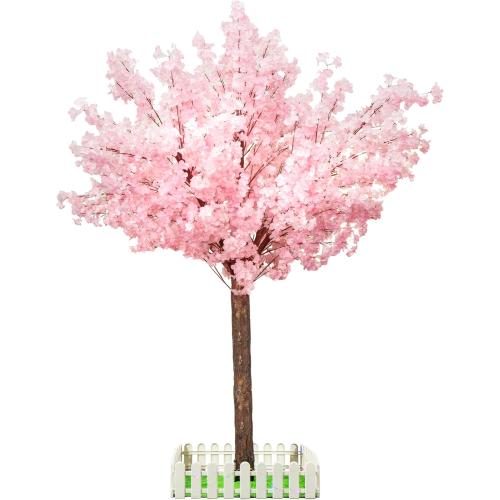 Artificial Cherry Trees Indoor Decor: Handmade Natural Fake Cherry Blossom Pink Tree Outdoor for Party Wedding Christmas