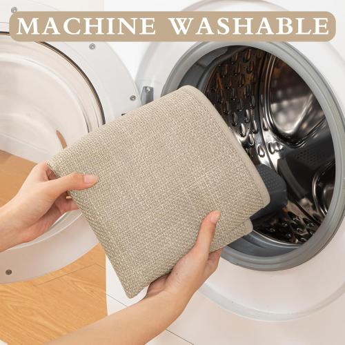 Bathroom Rugs Thin Bath Mat Sets 2 Pieces Quick Dry,Beige | Ultra Thin Absorbent Bath Rug Set for Bathroom,Low Pile,Machine Washable Rug for Toliet，Shower,（17x24 17x32）
