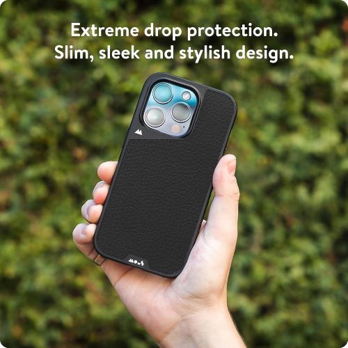 Mous for iPhone 15 Pro Max Case MagSafe Compatible - Limitless 5.0 - Black Leather - Protective iPhone 15 Pro Max Case - Shockproof Phone Cover