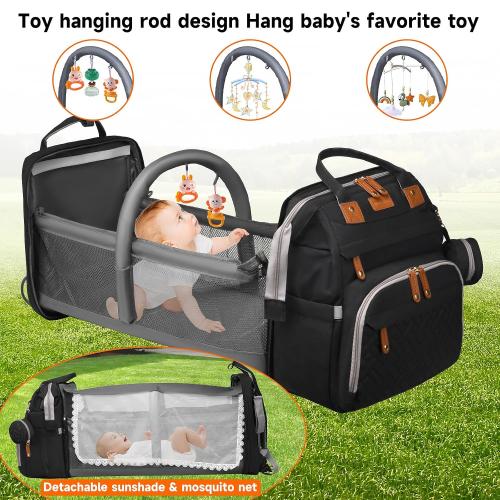 Baby Diaper Bag Backpack with Changing Station,Baby Essentials(Black)