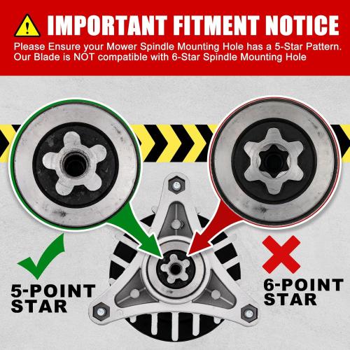 Grasscool 138971 Blades for Craftsman 42 inch Mower with 5-Star Mounting Pattern LT1000 LT2000 T110 YT3000 42'' Deck Cut Zero Turn Riding Repalce 532138971