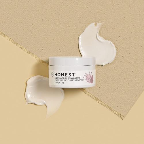 The Honest Company More Moisture Body Butter Moisturizing Cream for Dry Skin Vegan and Hypoallergenic Shea Butter and Nourishing Oils 5 oz
