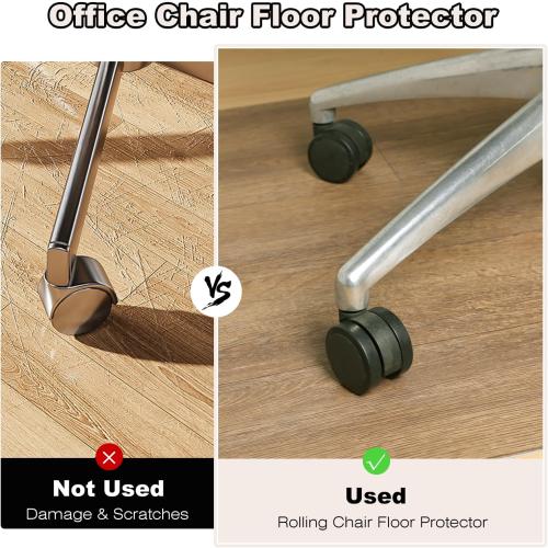 Wrinkle-Free 36x 48 Office Chair Mat for Hardwood, Easy Glide Computer Chair Mat for Hardwood, PVC Chairs Floor Protector, Sturdy Desk Chairs Mats,Premium Floor Pad for Office, Floors Protector Mats