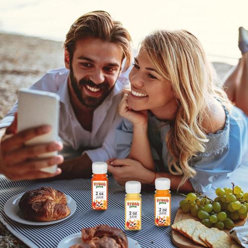 100 Pack 2 oz Small Plastic Shot Bottles with Caps Ginger Shots Bottles for Liquids, Reusable Clear Juice Containers with Scale, Funnels, Stickers for Ginger, Liquids, Beverages