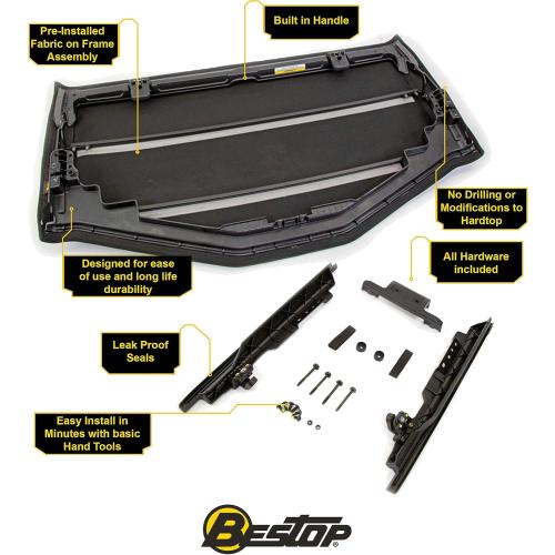 Bestop 5245335 Sunrider for Hardtop for 2007-2018 Wrangler JK 2-Door & Unlimited