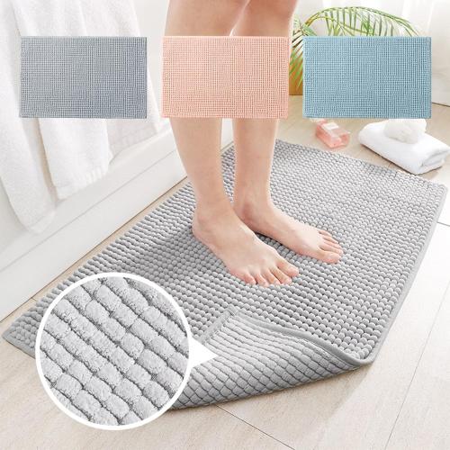 Bathroom Rug Mat,Luxury Chenille Super Soft Absorbent Rug,Non-Slip Quick Dry Microfiber Mats,Machine Washable Rubber Backing Bath Mat,Bath Rug Mats for Floor,Tub and Rain Showers (Blue-24x36)