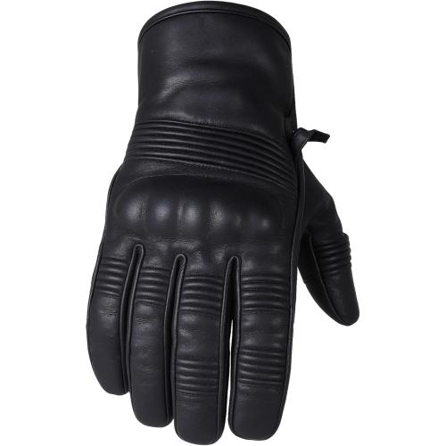Size Large Black Jackets 4 Bikes Men's Motorcycle Leather Gloves - Cruiser Protective Premium Gloves with Gel Padding, Knuckle & Palm Protection for Street Riding Black L