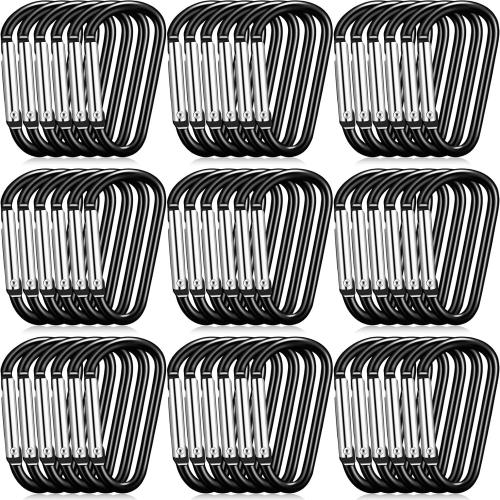 Shimeyao 180 Pcs Small Aluminum Clip Keychain Buckle Clip Bulk Mini Aluminum Ring Shape Small Lock Spring Snap Hook