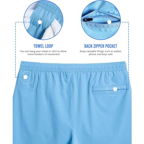 Size M/L Blue maamgic Mens 5 Gym Running Shorts for Men 2 in 1 Quick Dry Workout Athletic Shorts