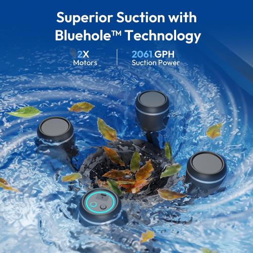 Size 538 sq ft F10 Robotic Surface Skimmer, Pool Cleaner with Powerful Suction, Dual Motor, 5L Filter, Dual Cleaning Modes, Smart App Control, One-Tap Docking, LED, AI Navigation, for Pools up to 538 Sq.Ft.