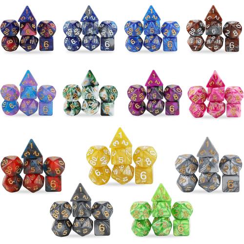 DND Dice Set, 25 X 7 Polyhedral Dice (175 Pieces) for Dungeons and Dragons DND RPG MTG Table Game D4 D6 D8 D10 D12 D20 25 Colors Dice with 1 Large Flannel Bag