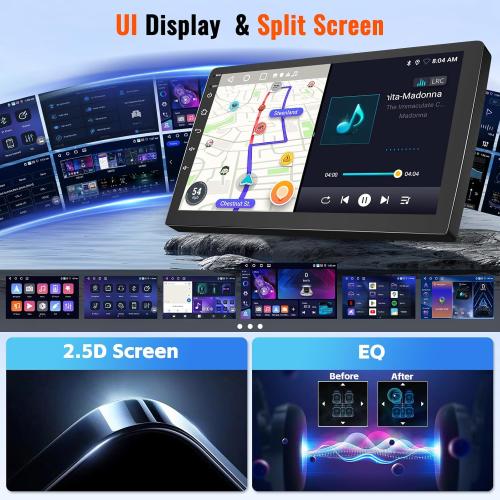 4 64GB Android 15 Car Radio for Ford F-150 F150 2009 2010 2011 2012 with Wireless CarPlay Android Auto, Realdio 9 Inch Touchscreen for F150 Car Stereo with Bluetooth 5.0, FM/RDS, 32EQ, GPS, WiFi, UI