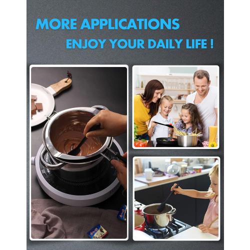 Double Boiler Pot Set,1200ML Double Boiler for Chocolate Melting, 2800ML 304 Stainless Steel Pot With Silicone Spatula for Melting Chocolate, Candy, Candle, Soap, Wax