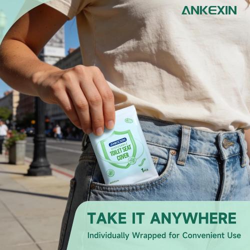 ‼️may be missing pcs ‼️Disposable Toilet Seat Covers, 70 PCS Individually Travel Pack, XL Waterproof & Adhesive Secure Fit for Public Restrooms, Airplane & Office Use
