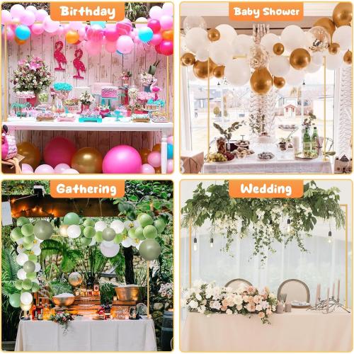 Over The Table Rod Stand with Clamps Adjustable 31-110'' Length 31-64 Height Gold Table Balloon Arch Stand with Storage Bag, For Halloween Christmas Party Wedding Anniversary Decoration