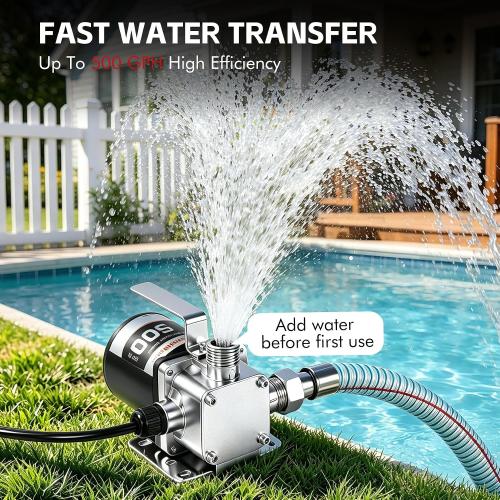 FMCNMech Water Transfer Pump, 110V Utility Pump, 500 GPH