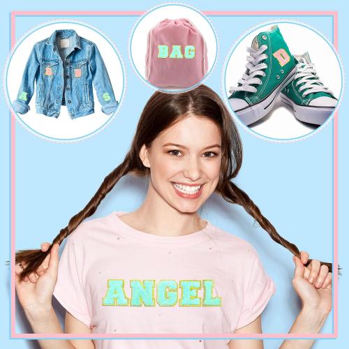 Jutom 104 Pcs Self Adhesive Chenille Iron on Letter Patches Letter Chenille Stick on Embroidered Patch for Clothing Jackets Backpacks Hats(Classic,Pink, Sky Blue)